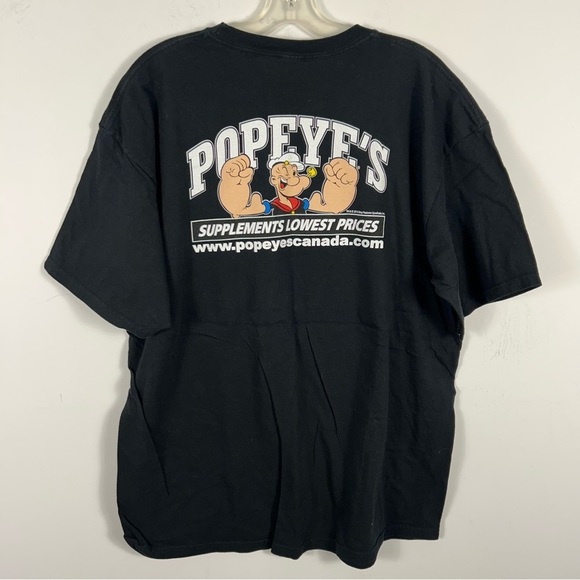 ❤️ Vapors x Popeye Black Supplement Y2K Graphic T-Shirt XXL - Picture 2 of 8